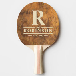 Raquete De Ping Pong Bloco de Corte Sobrenome & Inicial