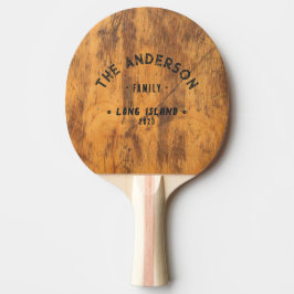 Raquete De Ping Pong Bloco de Corte Vintage Nome de Família à Beira-Mar