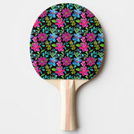 Raquete De Ping Pong Blooming flower garden chic floral foliage