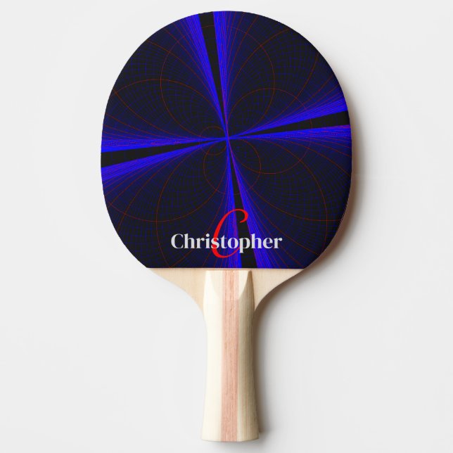 Raquete De Ping Pong Blue Accent Clover Leaf Geometric Ping Pong Paddle (Frente)