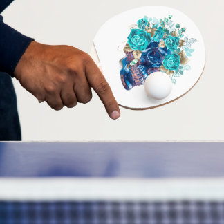 Raquete De Ping Pong Blue Bloom Requiem Ping Pong Paddle – Artistic Flo