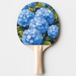 Raquete De Ping Pong Blue Hydrangea Flowers Watercolor Floral
