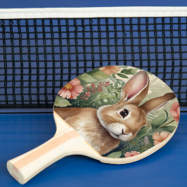 Raquete De Ping Pong Blush Blooms e Bunny Sonhos Ping Pong Paddle
