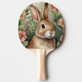 Raquete De Ping Pong Blush Blooms e Bunny Sonhos Ping Pong Paddle