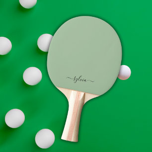 Raquete De Ping Pong Blush Dusty Green Modern Girly Monographic Nome