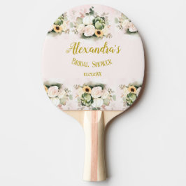 Raquete De Ping Pong Boho Abóbora Grama de Pampas Chá de Bebê Elegante