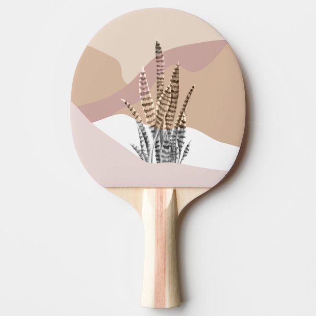 Raquete De Ping Pong Boho Abstrato Moderno Suculento (Frente)