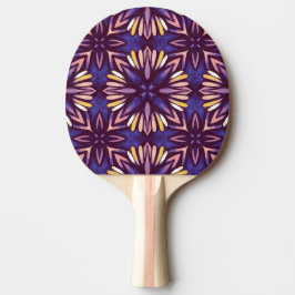 Raquete De Ping Pong Boho Blossom: Padrão Floral Artístico Roxo