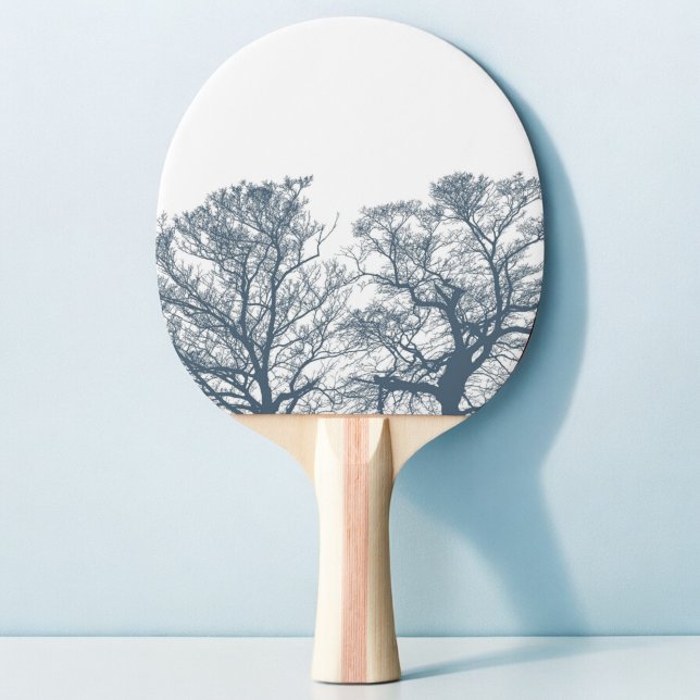 Raquete De Ping Pong Boho tropical de Árvores Inferiores Azuis (Criador carregado)