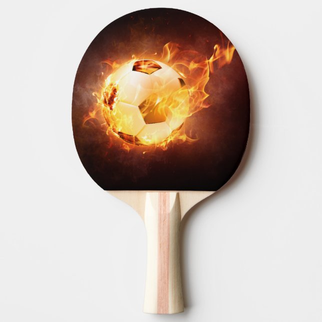 Raquete De Ping Pong Bola de futebol com pano de fogo - Ping Pong Paddl (Frente)