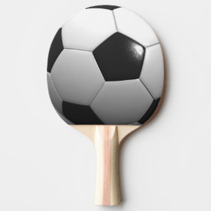Raquete De Ping Pong Bola De Futebol Preta E Branca,