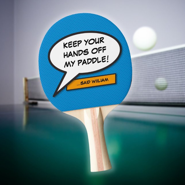 Raquete De Ping Pong Bola de Voz Personalizada Legal Moderna Engraçada (Funny Modern Cool Personalized Speech Bubble Ping Pong Paddle)