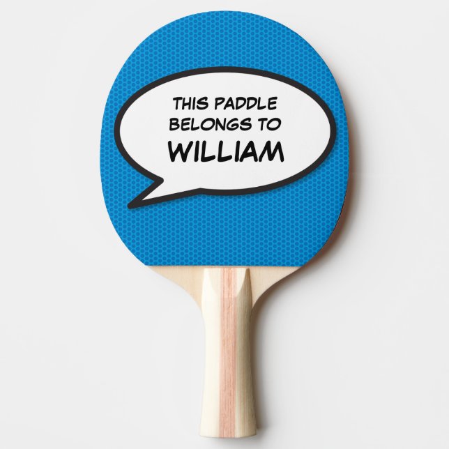 Raquete De Ping Pong Bolha de Fala Divertida Personalizada Moderna (Frente)
