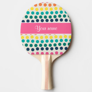 Raquete De Ping Pong Bolinhas coloridas bonitos personalizadas