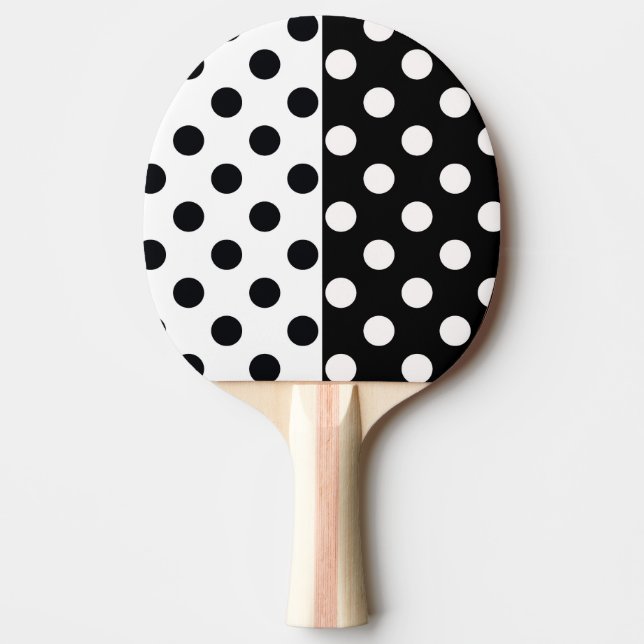 Raquete De Ping Pong Bolinhas Inversas Pretas de Separar Cor Branca (Frente)