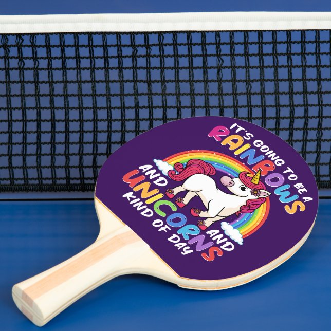 Raquete De Ping Pong Bonito Arco-Íris Unicórnio Legal Aniversário Engra (Insitu)