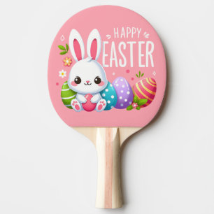 Raquete De Ping Pong Bonito, coelho cor-de-Felz pascoa rosa