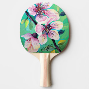 Raquete De Ping Pong Bonito Monograma da árvore de cereja Sakura japone