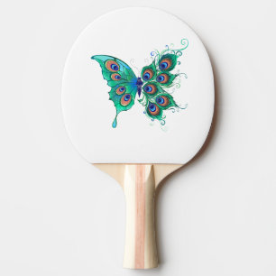 Raquete De Ping Pong Borboleta com Penas de Pavão Verde