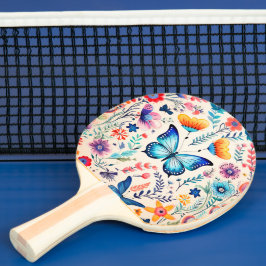 Raquete De Ping Pong Borboleta e Jardim de Flores Selvagens