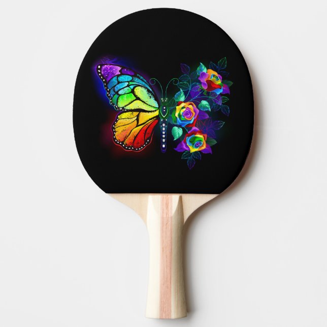 Raquete De Ping Pong Borboleta-flor-arco-íris (Frente)