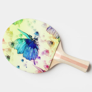 Raquete De Ping Pong Borboletas de Aquarela Ping Pong Paddle