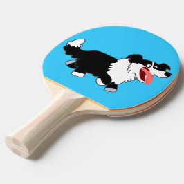 Raquete De Ping Pong Borda de Cartoon Feliz, Collie Ping Pong Paddle