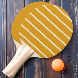 Raquete De Ping Pong Botão de Ouro Queimado Listrado e Sólido