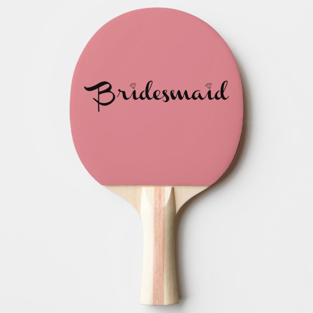 Raquete De Ping Pong Bridesmaid Black A Rosa (Frente)