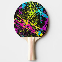 Raquete De Ping Pong Bright Neon Paint Splatter