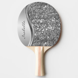 Raquete De Ping Pong Brilho Dourado Rosa Glam Bling Personalizado em Me