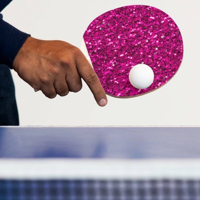 Raquete De Ping Pong Brilho falso de rosa quente (Insitu)