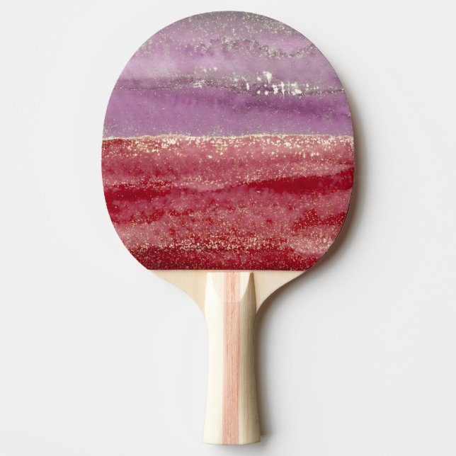 Raquete De Ping Pong Brilho roxo e dourado elegante (Frente)