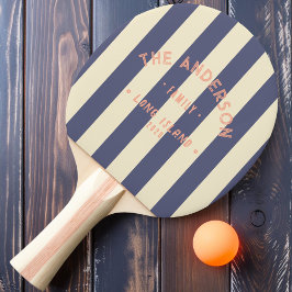 Raquete De Ping Pong Brisa de Lavanda à Beira-Mar com Listras e Nome da