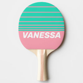 Raquete De Ping Pong Brisa de Praia Faixas do Horizonte Nostálgico com 