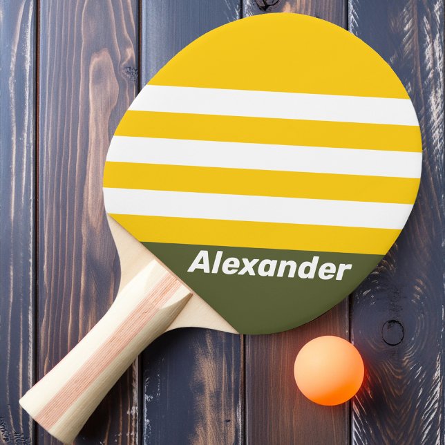 Raquete De Ping Pong Brisas Nostálgicas de Mel Verde Esporte com Nome (Criador carregado)