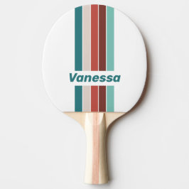 Raquete De Ping Pong Broche Vintage de Listras com Arco-Íris de Menta c