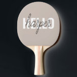 Raquete De Ping Pong Brown Simples Moderno Olá E Você Nome<br><div class="desc">Brown Simples Moderno Olá E Você Nome</div>