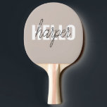 Raquete De Ping Pong Brown Simples Moderno Olá E Você Nome<br><div class="desc">Brown Simples Moderno Olá E Você Nome</div>