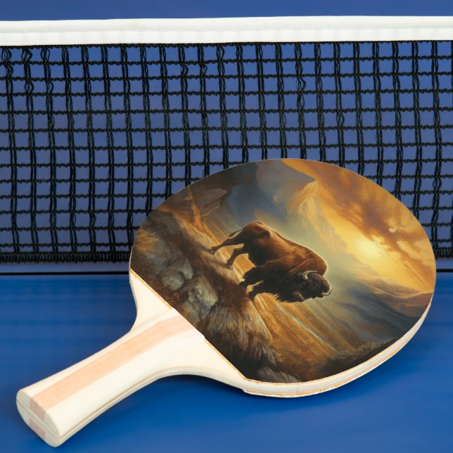Raquete De Ping Pong Buffalo Bison Sunset Silhouette (Insitu)