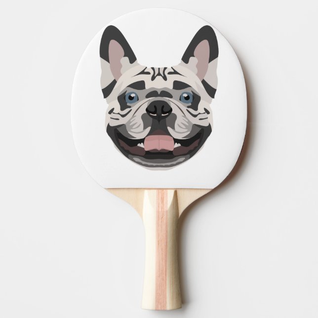 Raquete De Ping Pong Buldogue francês da ilustração (Frente)