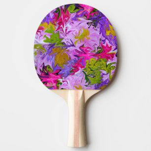 Raquete De Ping Pong Buquê de Cores Design de Arte Abstrata Colorida