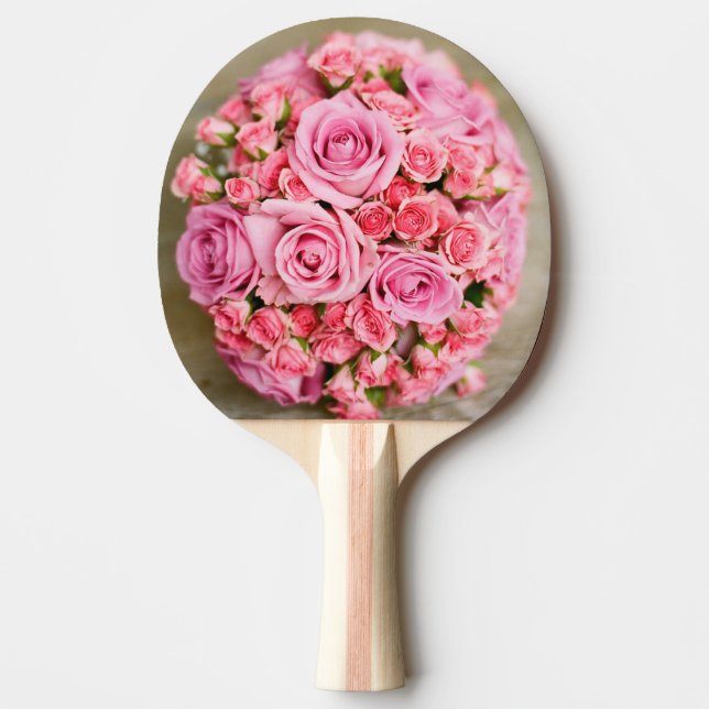 Raquete De Ping Pong Buquê de Flores de Rosa (Frente)