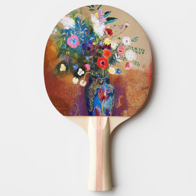 Raquete De Ping Pong Buquê de flores por Odilon Redon (Frente)
