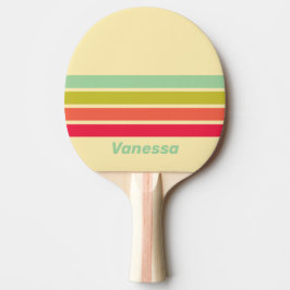 Raquete De Ping Pong Buttercream Whisper Across Striping with Name