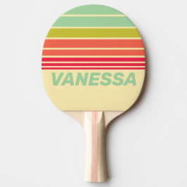 Raquete De Ping Pong Buttercream Whisper Horizon Striping with Name
