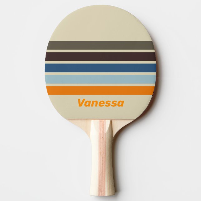 Raquete De Ping Pong Butternut Fade Across Striping with Name (Verso)