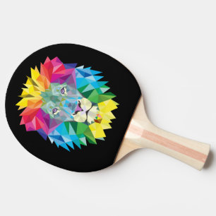 Raquete De Ping Pong Cabeça de Leão em Preto