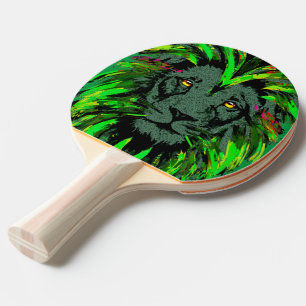 Raquete De Ping Pong Cabeça de Leão Verde - Pino de Pino de Leão