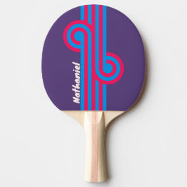 Raquete De Ping Pong Cabo Elétrico de Uva Retro com Nome